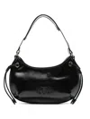 Twinset Curved-handle Leather Shoulder Bag In Black