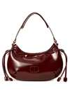 Twinset Curved Silhouette Burgundy Drawstring Bag In Burgundy