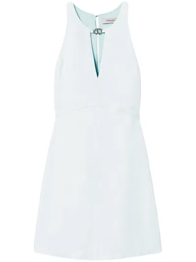 Twinset Cut-out Detailing Dress In Green