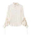 Twinset Cut-out Detailing Satin Shirt In White