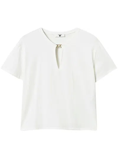 Twinset Cut-out Detailing T-shirt In White