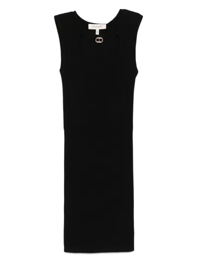 Twinset Kids' Cut-out Dress In 黑色