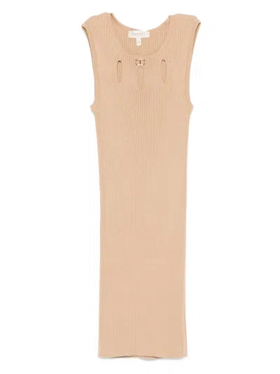 Twinset Kids' Cut-out Dress In 中性色