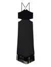 Twinset Cut-out Fringe Midi Dress In Black