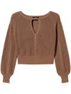 Twinset Cut-out Jumper In Brown