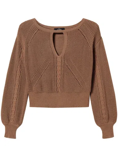 Twinset Cut-out Jumper In Brown