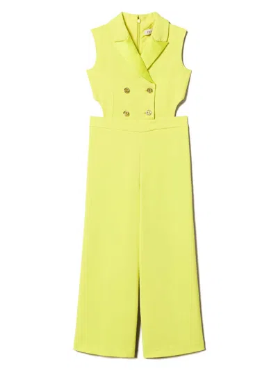 Twinset Kids' Cut-out Jumpsuit In Yellow