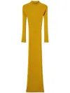 Shop Twinset Cut-out Knitted Maxi Dress In Yellow