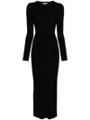 Twinset Draped-detail Maxi Dress In Black