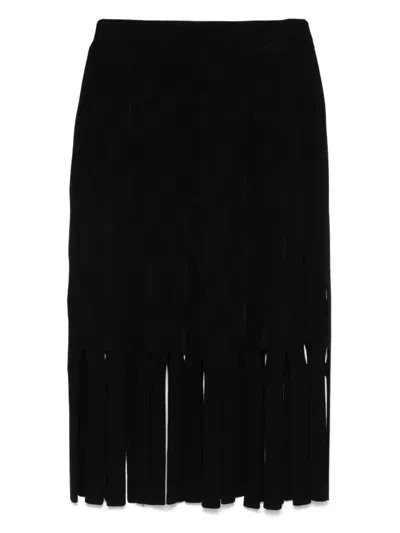 Twinset Cut-out Midi Skirt In Black