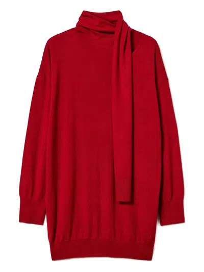 Twinset Cut-out Mini Dress In Red