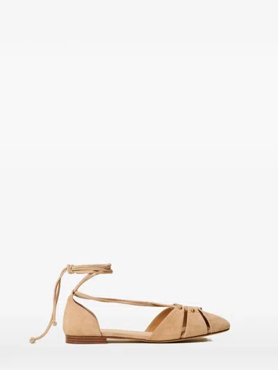 Twinset Cut-out Ballet Falts In Neutral