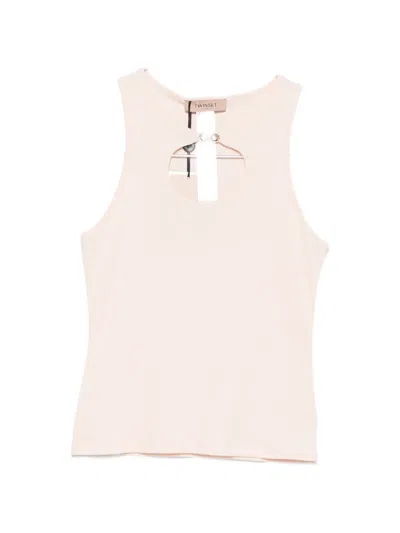 Twinset Cutout-detail Top In Pink