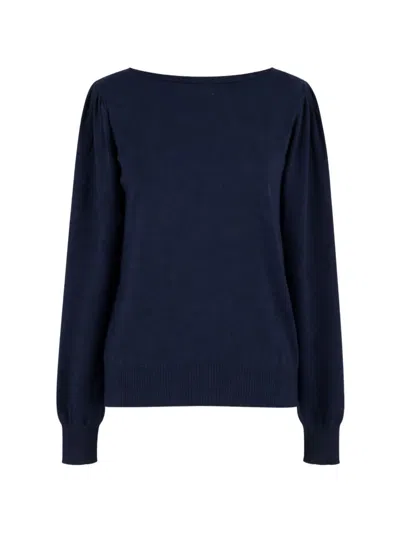 Twinset Cut-out Gathered-shoulder Sweater In Black