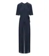 Shop Twinset Dark Blue Pleated Jumpsuit