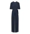 Twinset Twin-set Dark Blue Pleated Jumpsuit