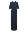 Twinset Twin-set Dark Blue Pleated Jumpsuit In Blue