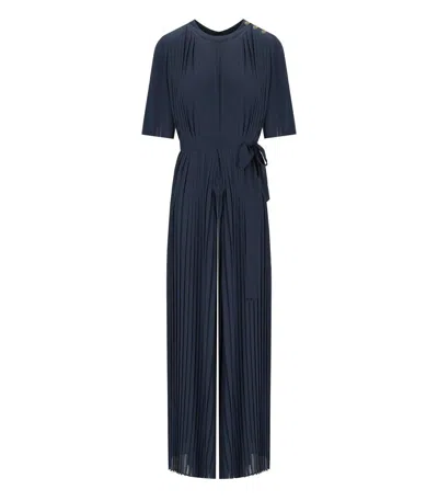TWINSET DARK BLUE PLEATED JUMPSUIT