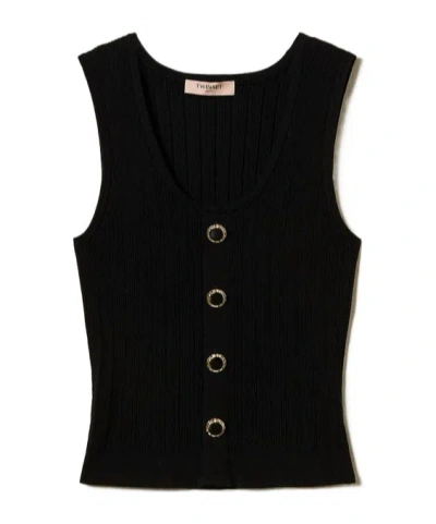TWINSET TWINSET DECORATIVE BUTTON KNIT TOP