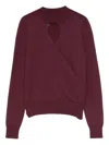 Twinset Deep Bordeaux Sweater With Heart-shaped Cutout In Burgundy