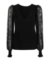 Twinset Knitwear Blouse With Deep V-neckline In Black