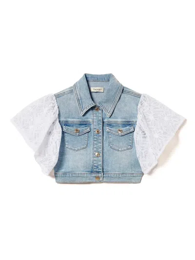 Twinset Kids' Denim Jacket In Blue