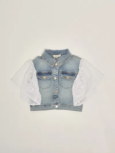 Twinset Kids' Denim Jacket Jacket In White