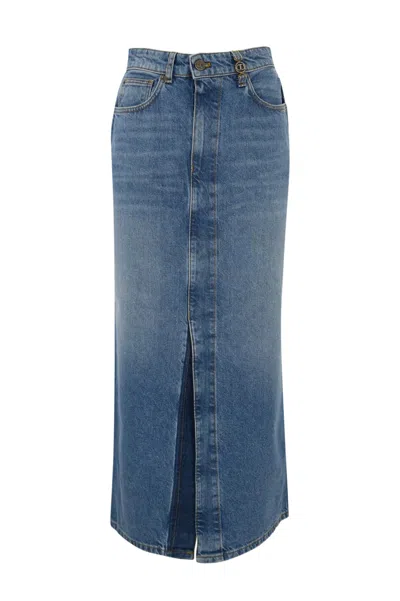 TWINSET DENIM MIDI SKIRT