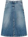Twinset Denim Midi Skirt In Blue