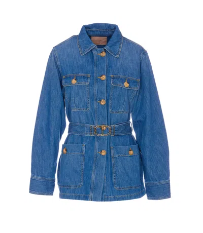 Twinset Denim Shirt Jacket In Blue