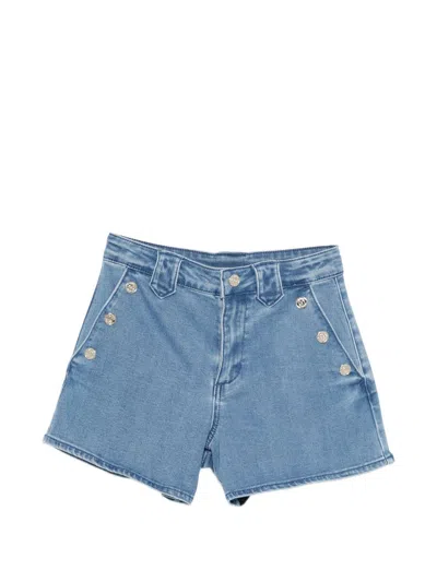 Twinset Kids' Denim Shorts In Blue