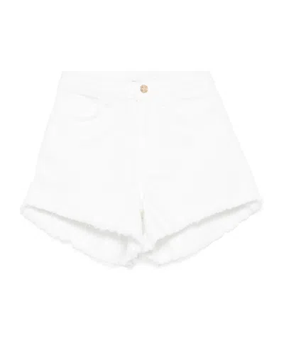 Twinset Denim Shorts In White