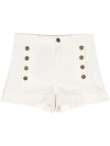 Twinset Button-detail Denim Shorts In White