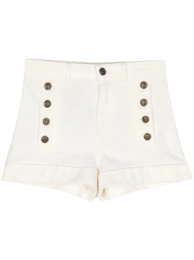 Twinset Denim Shorts In White