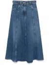 Twinset Oval T-belt Denim Maxi Skirt In Blue