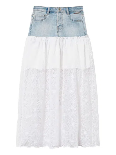 Twinset Kids' Denim Skirt In Blue