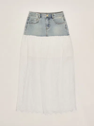 Twinset Kids' Denim Skirt Skirt In Blue