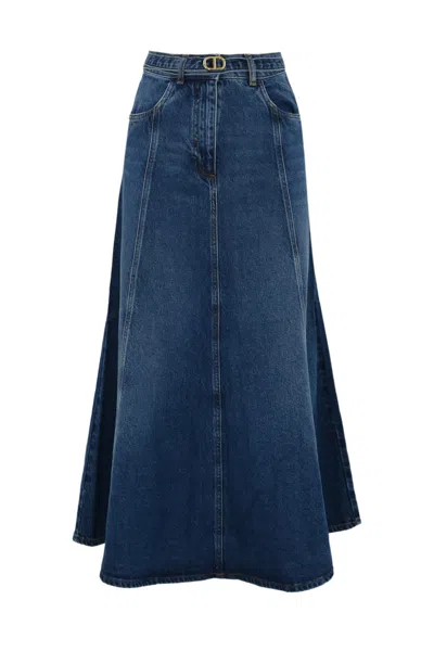 Twinset Jeans  Woman Color Denim In 牛仔布