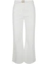 Twinset Oval-t Chain Flared Trousers In White