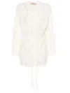 Twinset Diamond-pattern Cardigan In Neutrals