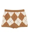 Twinset Diamond-pattern Shorts In Brown