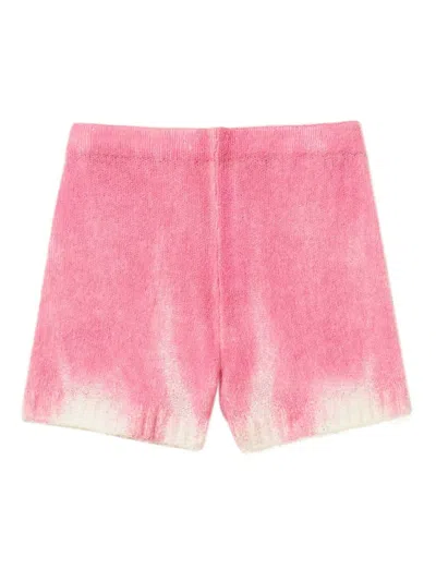 Twinset Dip-dye Wool Shorts In Pink