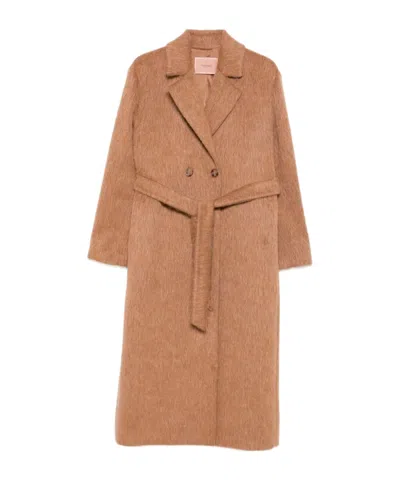TWINSET DOUBLE-BREASTED BELTED COAT