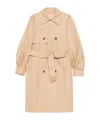 Twinset Double-breasted Belted Coat In Neutral
