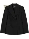Twinset Double-breasted Blazer In Black