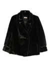 Twinset Black Coat With Classic Lapels In Faux Fur Woman In Black