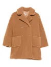 Twinset Double-breasted Coat In Brown
