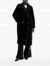 Twinset Double-breasted Faux-fur Coat In Black