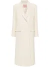 Twinset Double-breasted Herringbone Coat In Neutrals