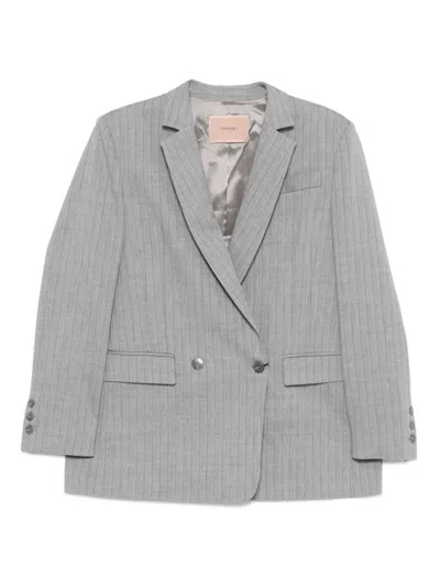 TWINSET TWINSET DOUBLE-BREASTED PINSTRIPE BLAZER